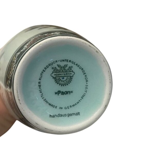 Villeroy & Boch Paon Vase vintage hand painted Peacock Floral print - Picture 6 of 7